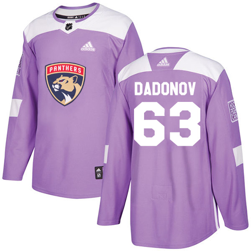 Adidas Panthers #63 Evgenii Dadonov Purple Authentic Fights Cancer Stitched NHL Jersey